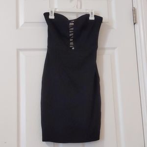 Black strapless dress